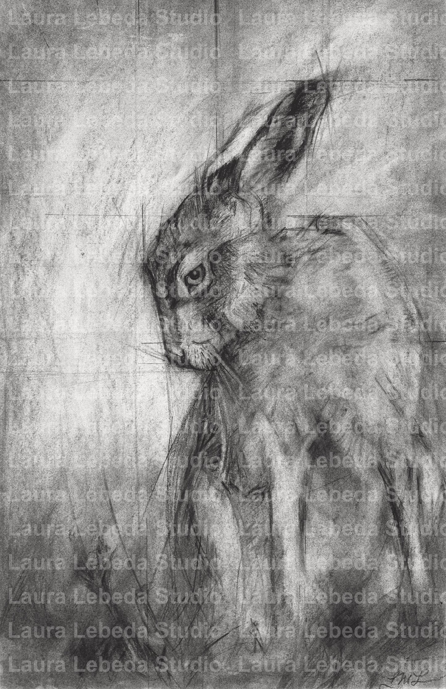 "Quiet Place" Hare, Giclée Print