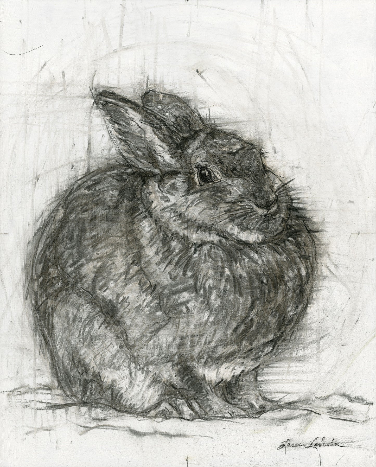 "Contentment" Cottontail Rabbit -  20" x 16" SOLD